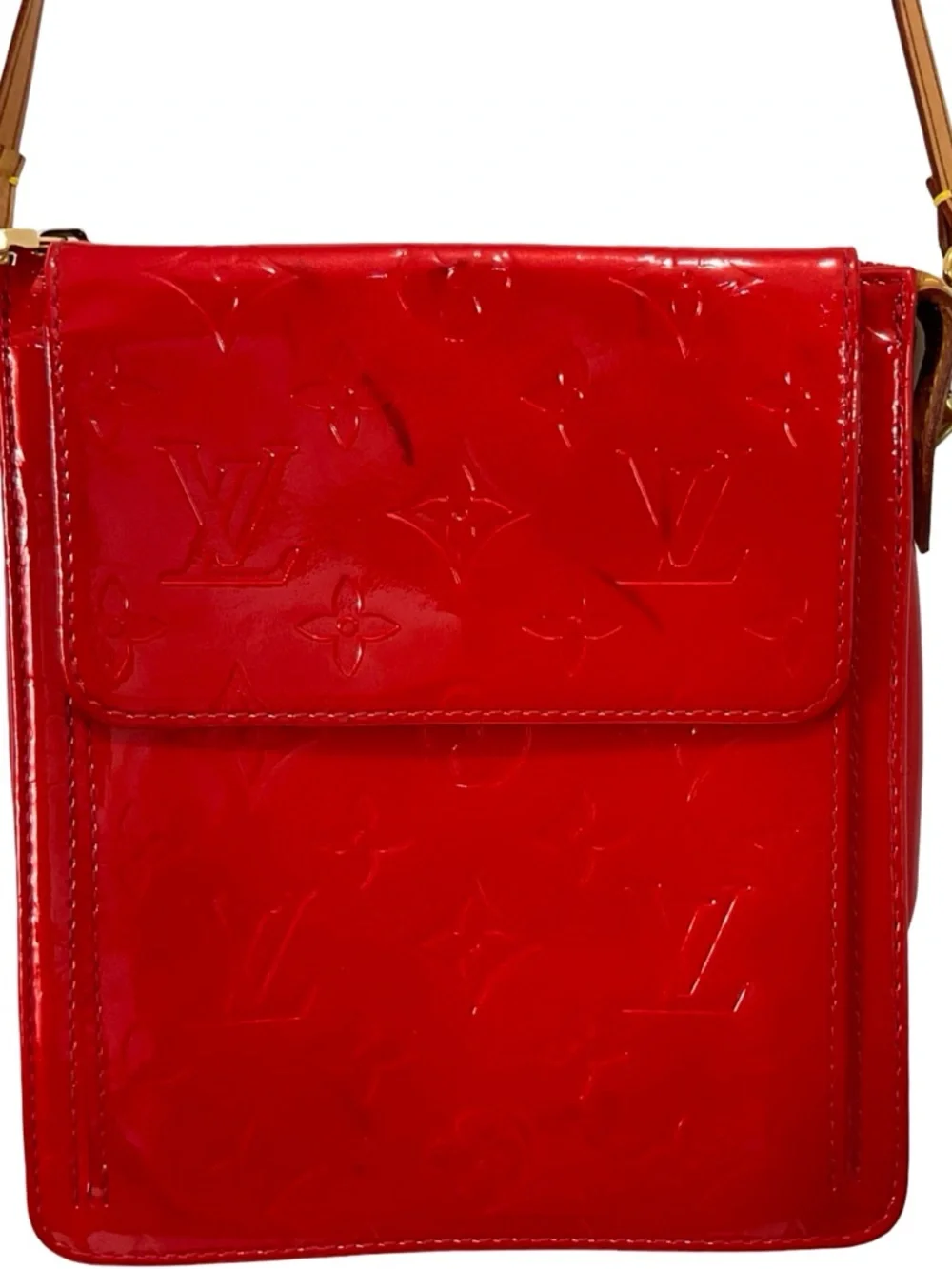 Louis Vuitton Red Monogram Vernis Mott Pochette - Picture 16 of 16